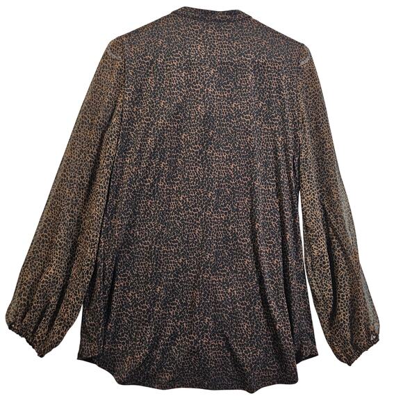 White House Black Market Leopard/Cheetah Top Lace Sheer Classy Medium New - Picture 3 of 8